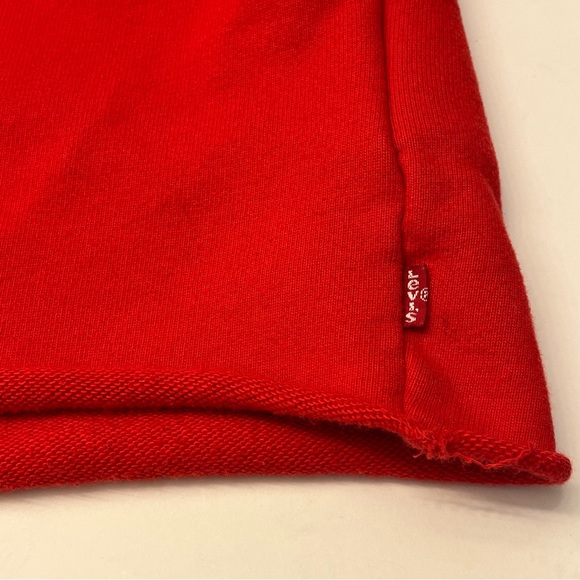 Levis Womens Red White Long Sleeve Cropped Oversized Pullover Sweatshirt… - Picture 12 of 13